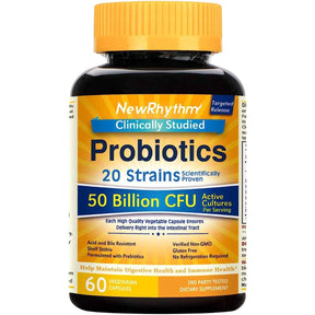 NewRhythm Probióticos  50 Mil Millones CFU - 60  Cápsulas Vegetales - Haz Tu Pedido