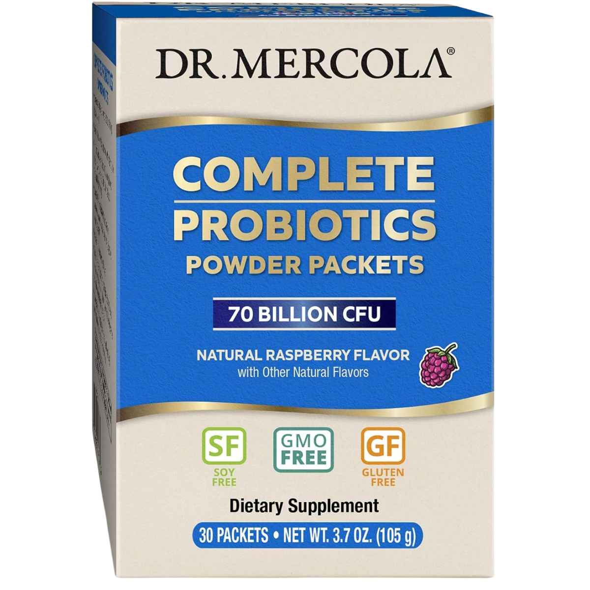 Dr. Mercola Probióticos Completos 70 Mil Millones CFU - Sabor Frambuesa - 105 g - Haz Tu Pedido