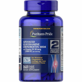 Puritans Pride Glucosamina Condroitina Triple Fuerza Con Vitamina D3  - 160  Comprimidos - Haz Tu Pedido