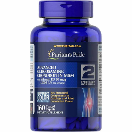 Puritans Pride Glucosamina Condroitina Triple Fuerza Con Vitamina D3  - 160  Comprimidos - Haz Tu Pedido