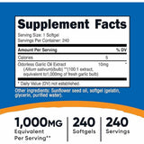 Nutricost Ajo 1000 mg - 240 cápsulas blandas - Table Nutricional