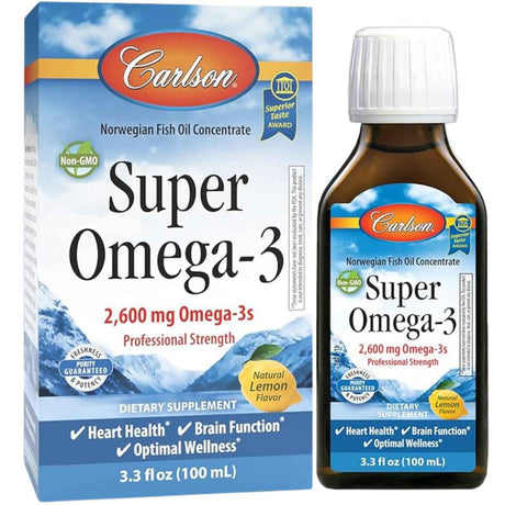 Carlson Super Omega 3 2600 mg - Sabor Limón - 100 ml - Haz Tu Pedido