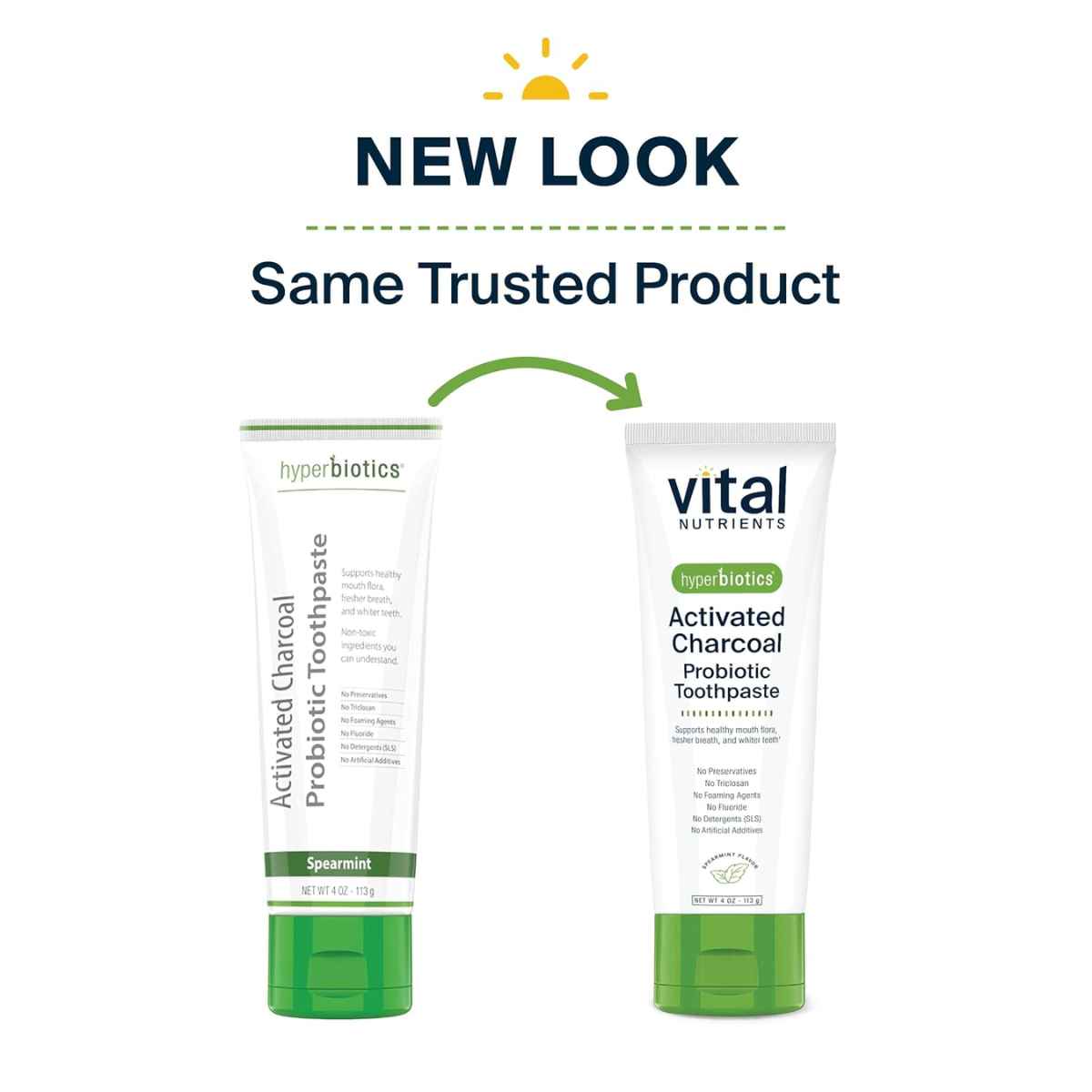 Hyperbiotics Probiótico de Carbón Activado para Salud Oral y Dientes Blancos - Sabor Menta Verde - 113 g - Tabla Nutricional - Haz Tu Pedido