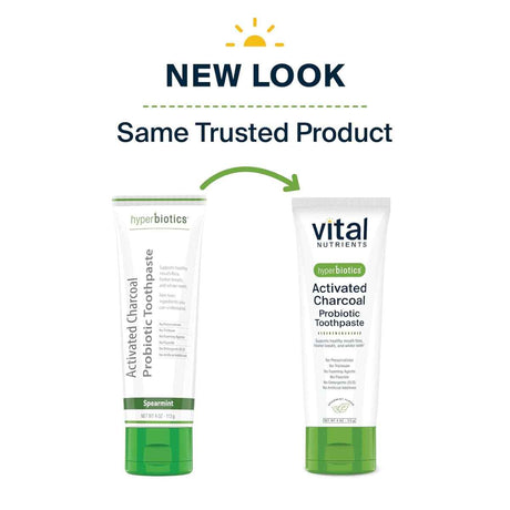 Hyperbiotics Probiótico de Carbón Activado para Salud Oral y Dientes Blancos - Sabor Menta Verde - 113 g - Tabla Nutricional - Haz Tu Pedido
