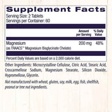 Healthy Origins Traacs Magnesio Bisglicinato Quelado - 120 Tabletas - Tabla Nutricional - Haz Tu Pedido