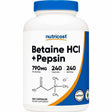 Nutricost  Betaína HCI + Pepsina 790 mg - 240 Cápsulas - Haz Tu Pedido