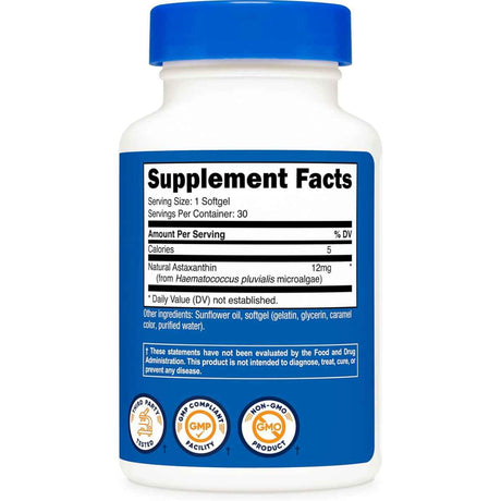 Nutricost - Astaxantina (12 mg - Cápsulas Blandas)