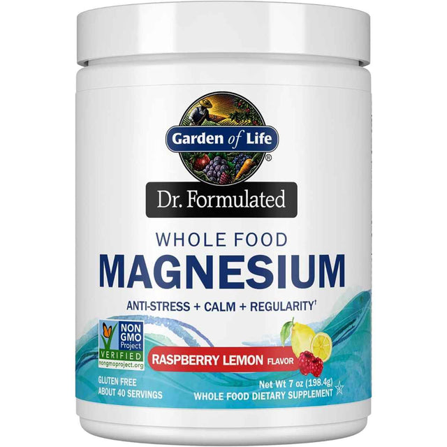 Garden of Life Magnesio - Sabor Frambuesa Limón - 198,4 g - Haz Tu Pedido