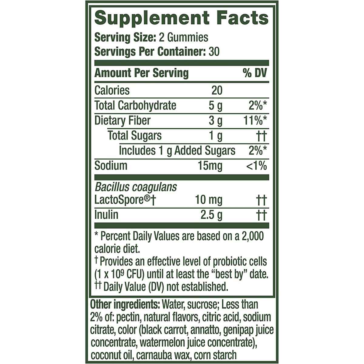 Align Probiotic DualBiotic Prebiótico + Probiótico - Sabor Variedad de Frutas - 60 Gomitas - Tabla Nutricional - Haz Tu Pedido