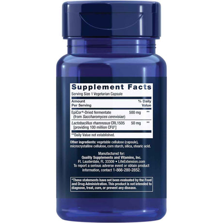 Life Extension FLORASSIST® Defensa Inmune y Nasal con Probióticos - 30 Cápsulas Vegetales - Tabla Nutricional - Haz Tu Pedido