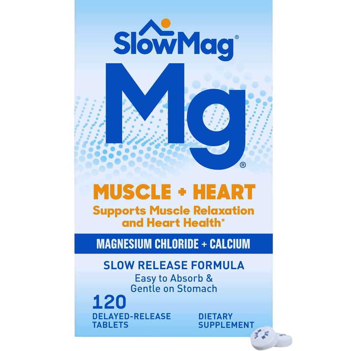 SlowMag  Cloruro de Magnesio para Salud Cardiovascular y Muscular - 120 Tabletas - Haz Tu Pedido