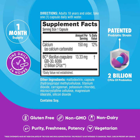 Schiff Digestive Advantage® Probiótico Diario 4 en 1 - 60 Cápsulas - Tabla Nutricional - Haz Tu Pedido
