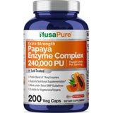 NusaPure Papaya Papain Enzyme - 200 Cápsulas Vegetales