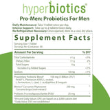 Hyperbiotics PRO-Men Probiótico para Salud de la Próstata 5 Mil Millones CFU - 30 Tabletas de Liberación Prolongada - Tabla Nutricional - Haz Tu Pedido