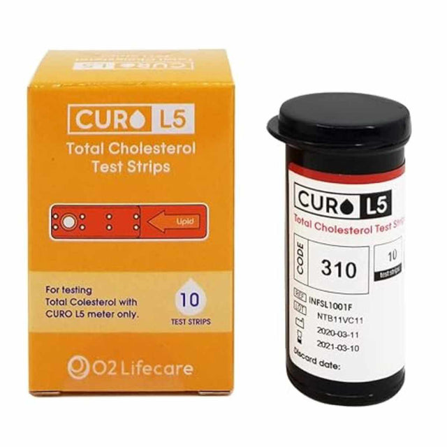 Curo Fit Tiras de Prueba de Colesterol en Sangre - 10 Tiras de Prueba - Haz Tu Pedido