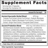 Ancient Nutrition Probióticos Definitivos  Soporte Digestivo e Inmunológico - 60 Cápsulas - Tabla Nutricional - Haz Tu Pedido