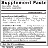 Ancient Nutrition Probióticos Definitivos Diarios Salud Digestiva - 30 Cápsulas - Tabla Nutricional - Haz Tu Pedido