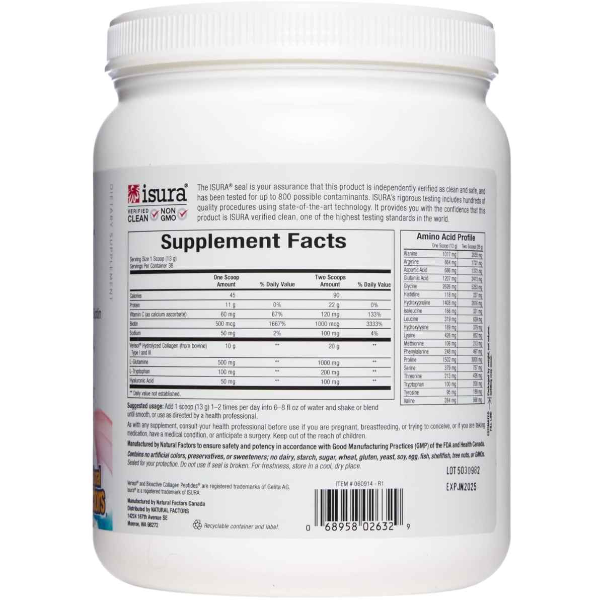 Natural Factors Colágeno en Polvo 500 g