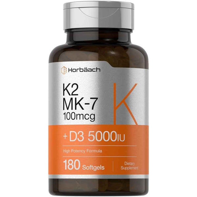 Horbäach Complejo De Vitamina K-2  5000 IU - 180  Cápsulas Blandas - Haz Tu Pedido