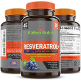 Kaibro Nutra Resveratrol 1500 mg - 90 Cápsulas Vegetales