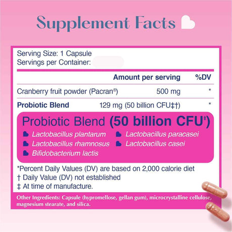 Lovebug Probioticos Equilibrio Vaginal y Control de Levaduras 50 Mil Millones CFU 