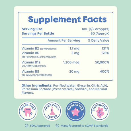 Complejo B12 para Niños - 60 ml - Tabla Nutricional - Haz Tu Pedido