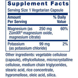 Life Extension Potasio con Magnesio de Liberación Prolongada - 60 Cápsulas Vegetarianas - Tabla Nutricional - Haz Tu Pedido