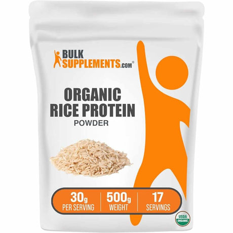 BulkSupplements.com Proteína de Arroz Orgánica en Polvo - 500 g - Haz Tu Pedido
