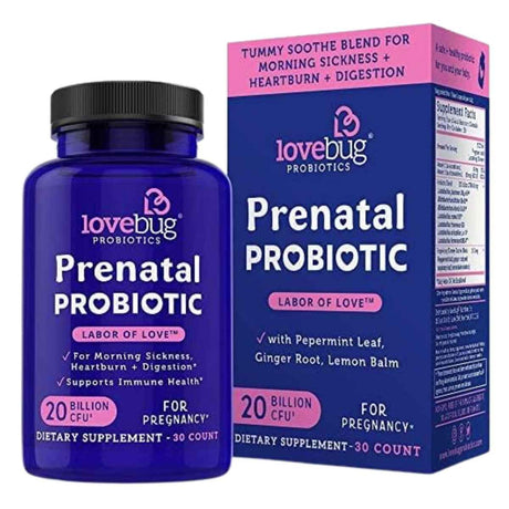 Lovebug Probiotics Soporte Digestivo Prenatal 20 Mil Millones CFU - 30 Cápsulas - Haz Tu Pedido
