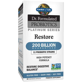 Garden of Life Dr. Formulated Probióticos Serie Platinum Restauración Total 200 Mil Millones CFU - 28 Cápsulas Vegetales - Haz Tu Pedido