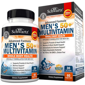 BioSchwartz Multivitamínico para Hombres 50+ Vitalidad y Bienestar - 60 Cápsulas Vegetales - Haz Tu Pedido