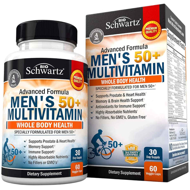 BioSchwartz Multivitamínico para Hombres 50+ Vitalidad y Bienestar - 60 Cápsulas Vegetales - Haz Tu Pedido