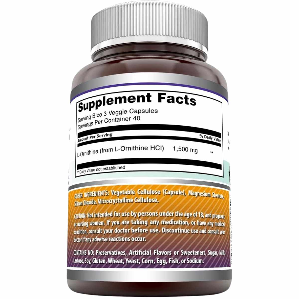 Amazing Nutrition L-Ornitina 1500 mg - 120 Cápsulas