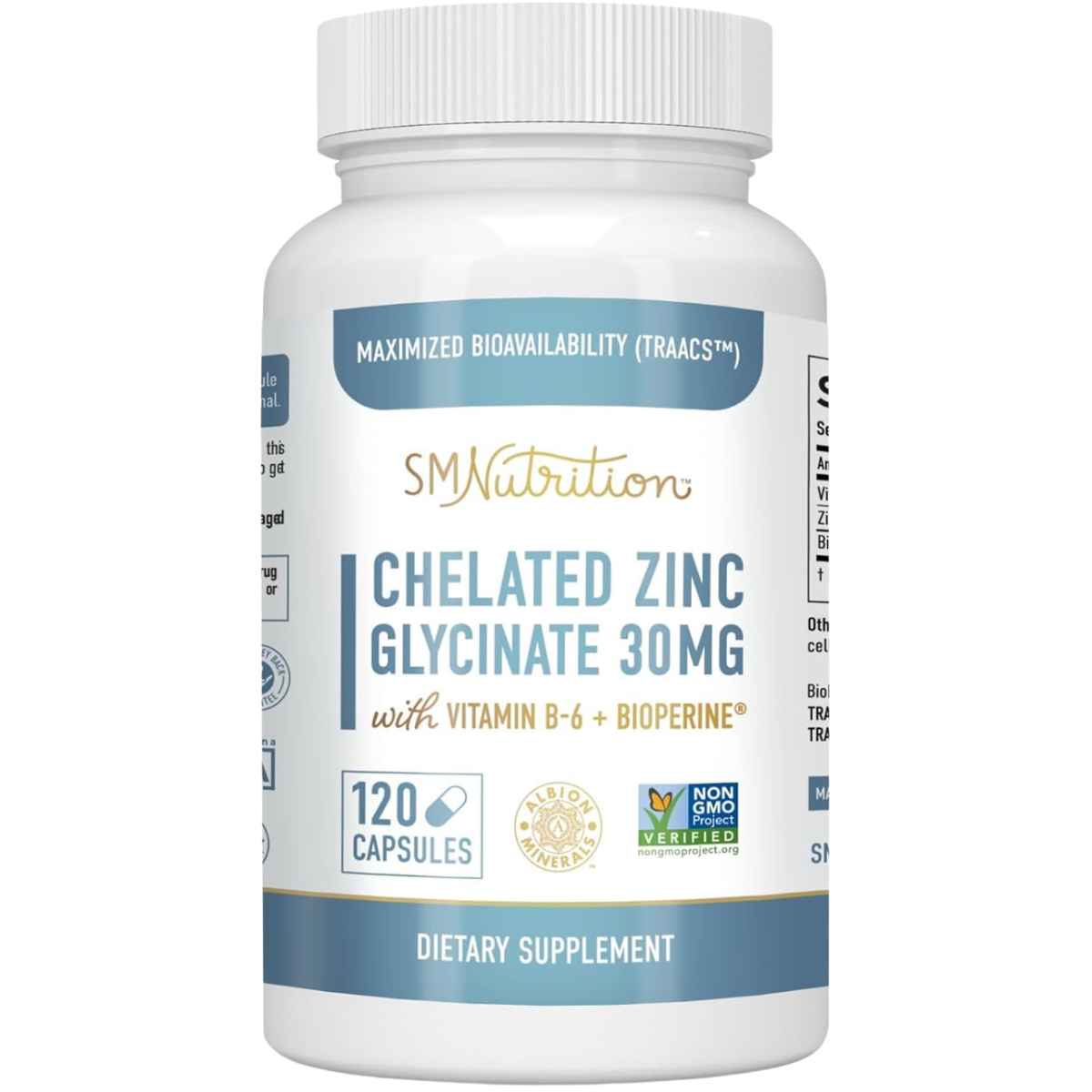 SMNutrition Zinc Quelado Glicinato 30 mg - 120 Cápsulas