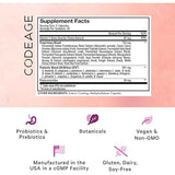 Codeage  Probióticos y Prebióticos para la Piel 50 Mil Millones CFU - 60 Cápsulas - Tabla Nutricional - Haz Tu Pedido