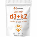 Micro Ingredients  Vitamina D3 con K2  - 300 Cápsulas Blandas - Haz Tu Pedido