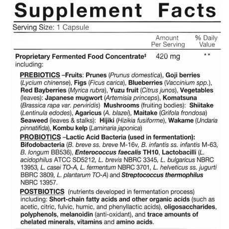 Dr. Ohhira's  Probióticos Fórmula Profesional - 120 Cápsulas - Tabla Nutricional - Haz Tu Pedido