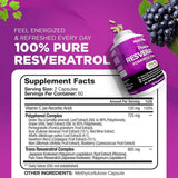 Resveratrol  1450 mg - 120 Cápsulas Vegetales - Tabla Nutricional - Haz Tu Pedido