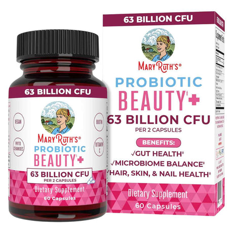 MaryRuth Organics Belleza Interior con Probióticos 63 Mil Millones CFU - 60 Cápsulas - Haz Tu Pedido
