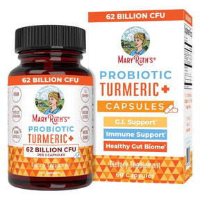 MaryRuth Organics Probiótico Plus de Cúrcuma para tu Bienestar 62 Mil Millones CFU - 60 Cápsulas - Haz Tu Pedido