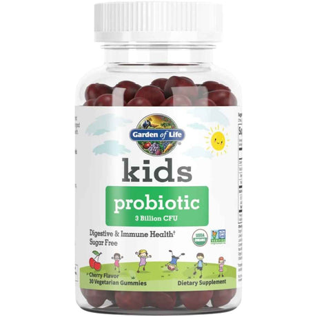 Garden of Life Probiótico Orgánico Para Niños 3 Mil Millones CFU - Sabor Cereza - 30  Gomas Vegetarianas - Haz Tu Pedido