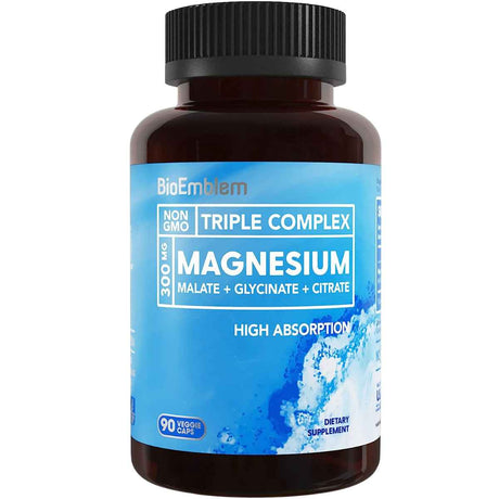 BioEmblem Complejo Triple De Magnesio 300 mg - 90 Cápsulas Vegetarianas - Haz Tu Pedido