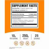 BulkSupplements.com Aminoácidos Esenciales (EAA) - 250 g - Tabla Nutricional - Haz Tu Pedido