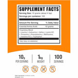 BulkSupplements.com Aminoácidos Esenciales (EAA)  - 1000 g - Tabla Nutricional - Haz Tu Pedido