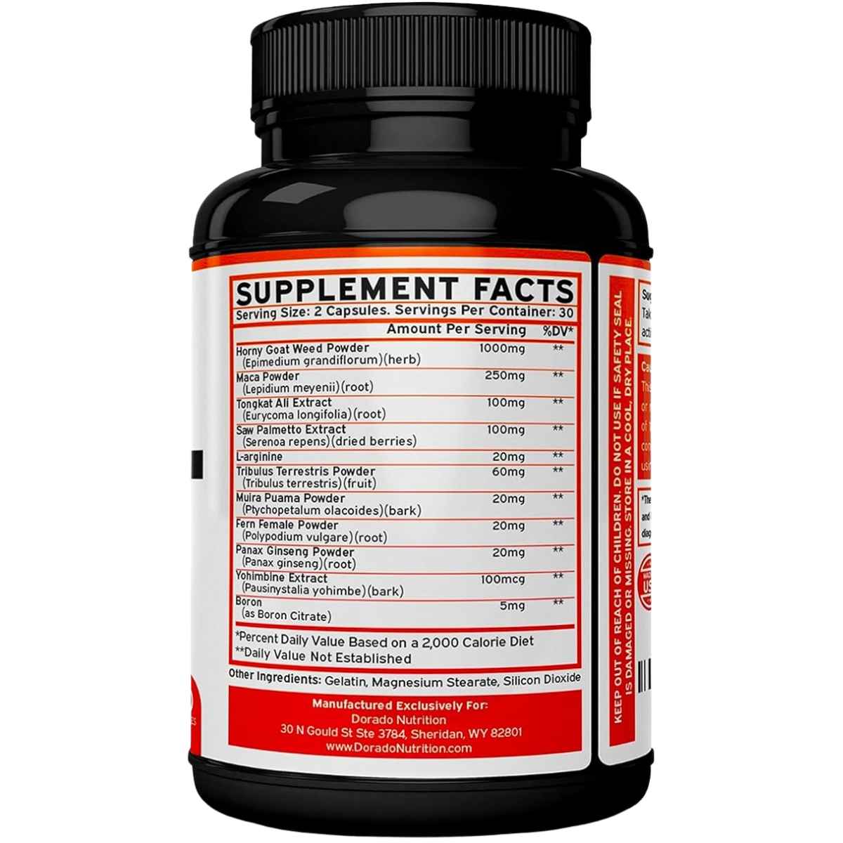 Dorado Nutrition Hierba de Cabra en Celo - 60 Cápsulas - Tabla Nutricional - Haz Tu Pedido
