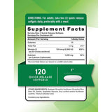 Nature's Truth Calcio y Vitamina D3 Para Huesos Saludables 1200 mg - 120 Cápsulas Blandas de Liberación Rápida - Tabla Nutricional - Haz Tu Pedido