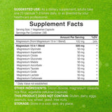 Deal Supplement Suplemento Complejo de Magnesio 500 mg - 240 Cápsulas Vegetarianas - Tabla Nutricional - Haz Tu Pedido