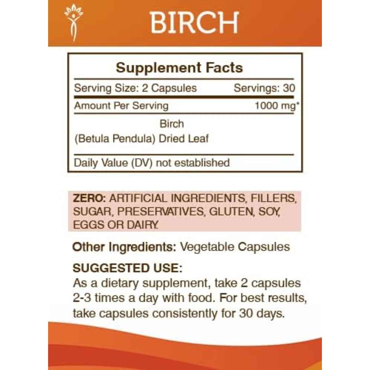 Secrets Of The Tribe Abedul 800 Mg Para Detox y Salud Renal – 60 Cápsulas Vegetales