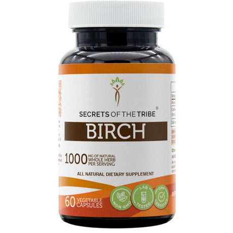 Secrets Of The Tribe Abedul 800 Mg Para Detox y Salud Renal – 60 Cápsulas Vegetales