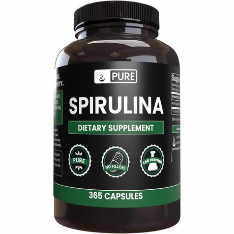 Pure Organic Ingredients Espirulina  - 365  Cápsulas - Haz Tu Pedido